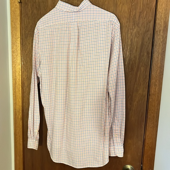 Ralph Lauren Men’s Dress Shirt Men’s Large, Orange and Blue Checkered Pattern - Picture 4 of 4